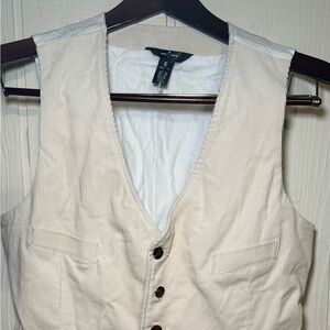 Men’s Houston White/Cream Cordoroy Vest - Size S NWOT